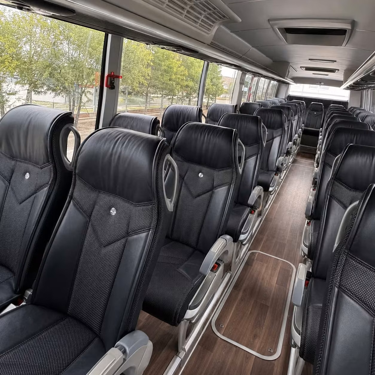 56 passenger charter bus inside